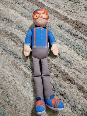 Blippi Blue and Orange Kids Plush Talking  Character Toy